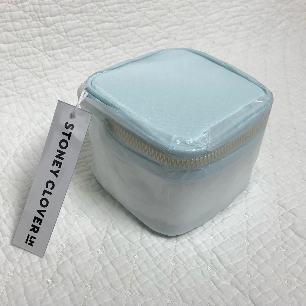 Stoney Clover Lane Clear mini open top pouch Sky One SZ NWT